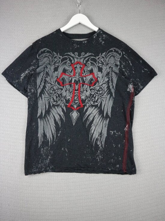 Third Rail Other - Third Rail Y2K Cross Wings Grunge Skateboard Mens Tee XL